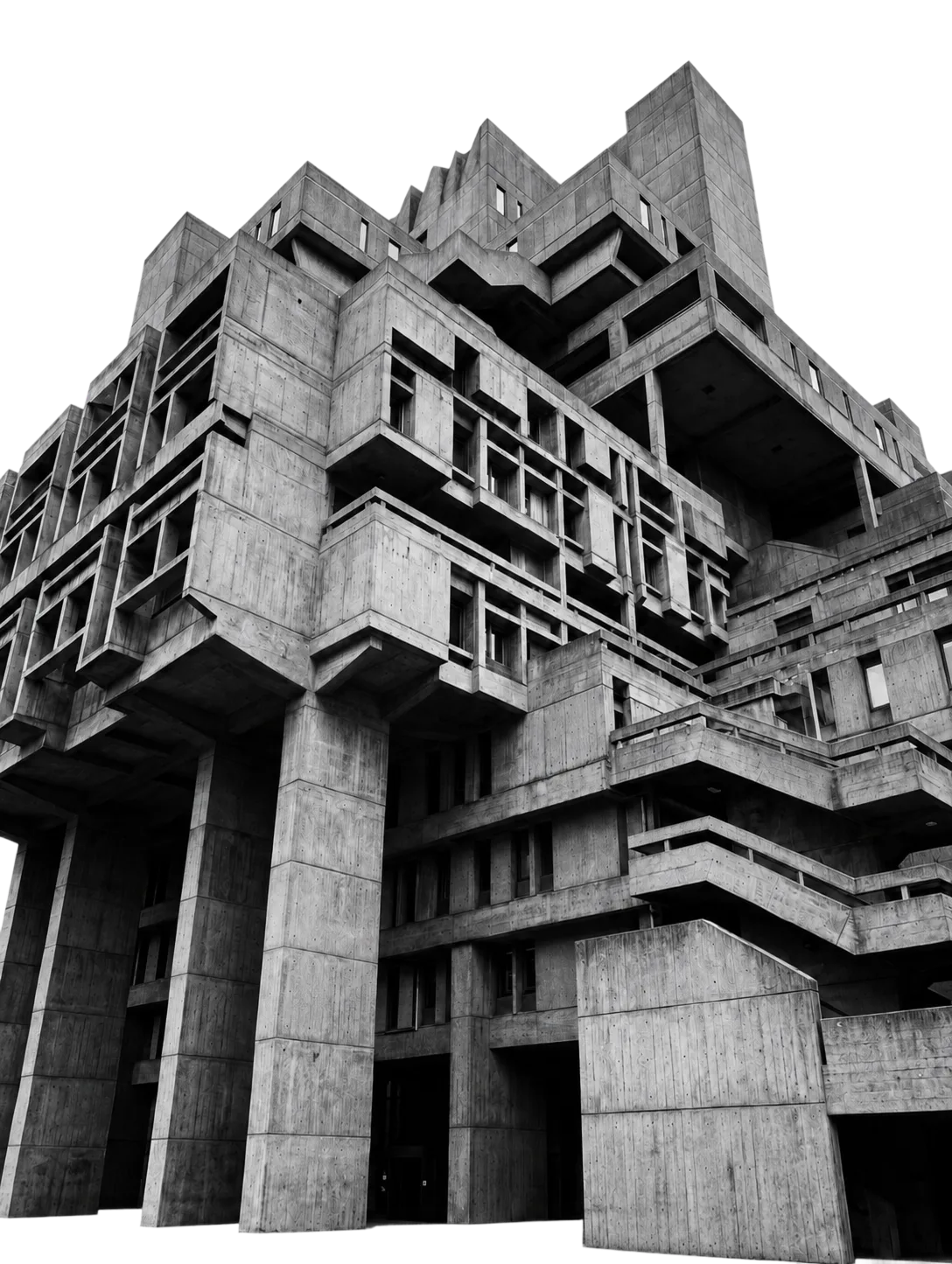 Brutalist concrete building
